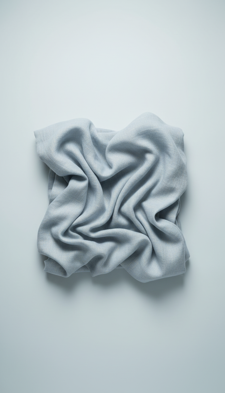 Pale blue linen throw blanket