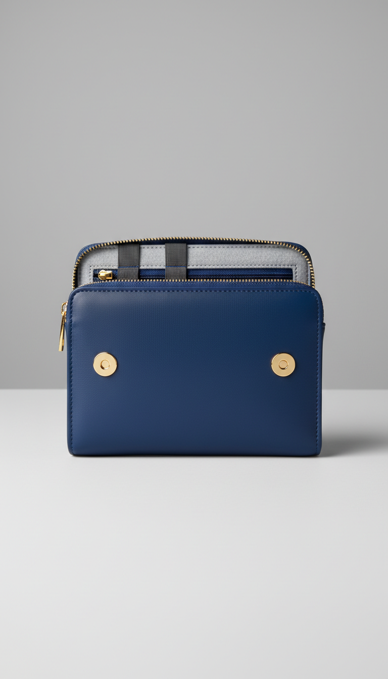 Royal Blue Leather Tech Organizer