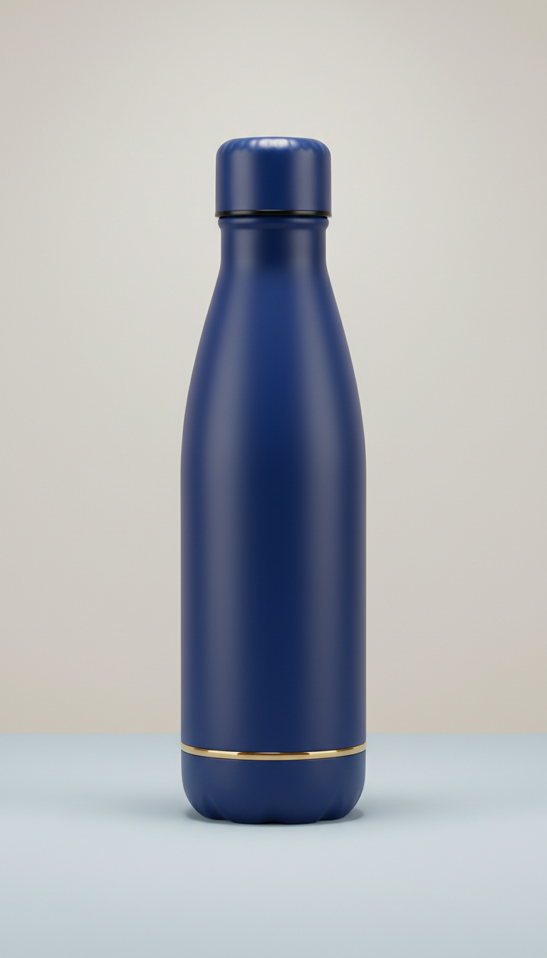 Deep blue insulated water bottle